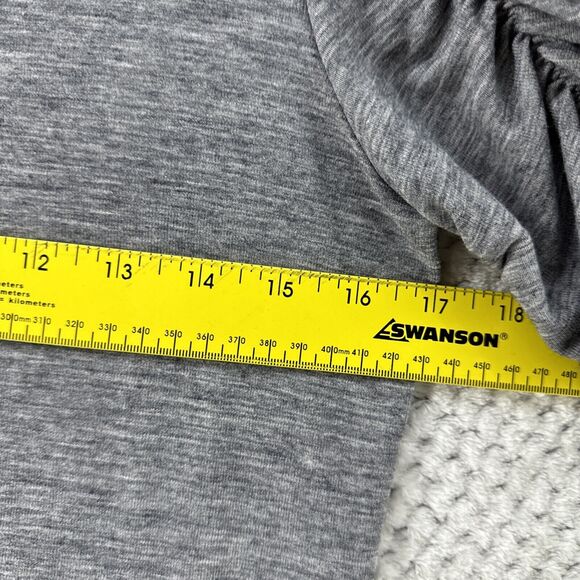 English Factory Top Women XS Heather Gray Puff Long Sleeves Crew Neck Stretchy - Picture 7 of 7
